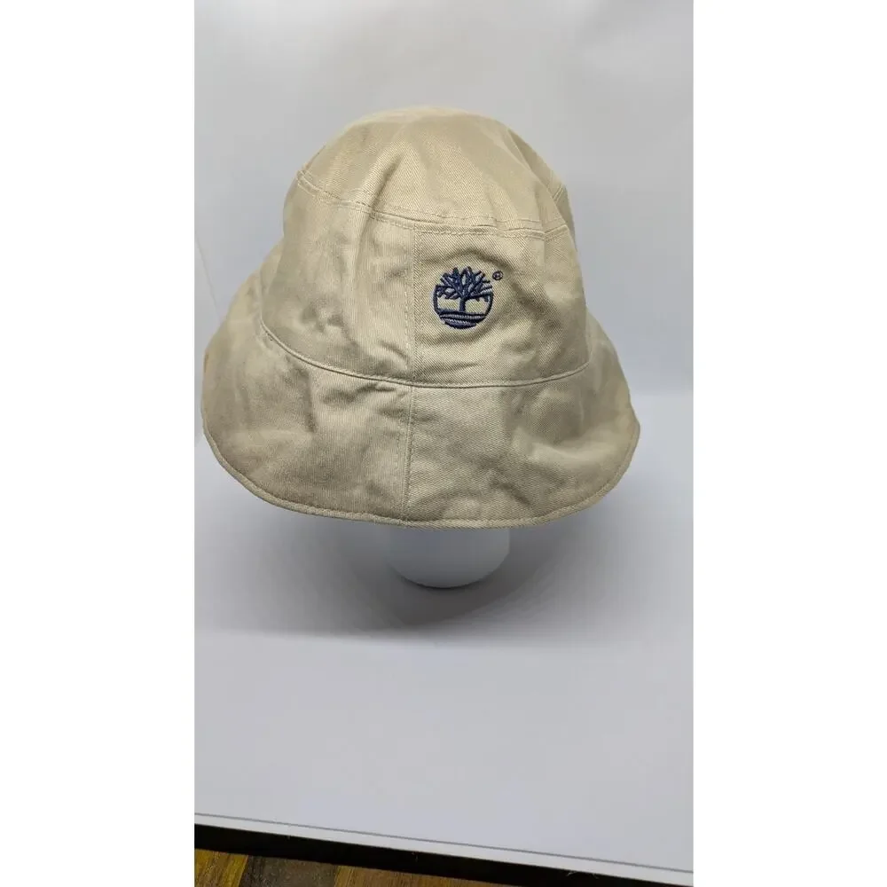 Vintage Timberland Summer Bucket Hat toddler 6-9 months beige white & burgundy